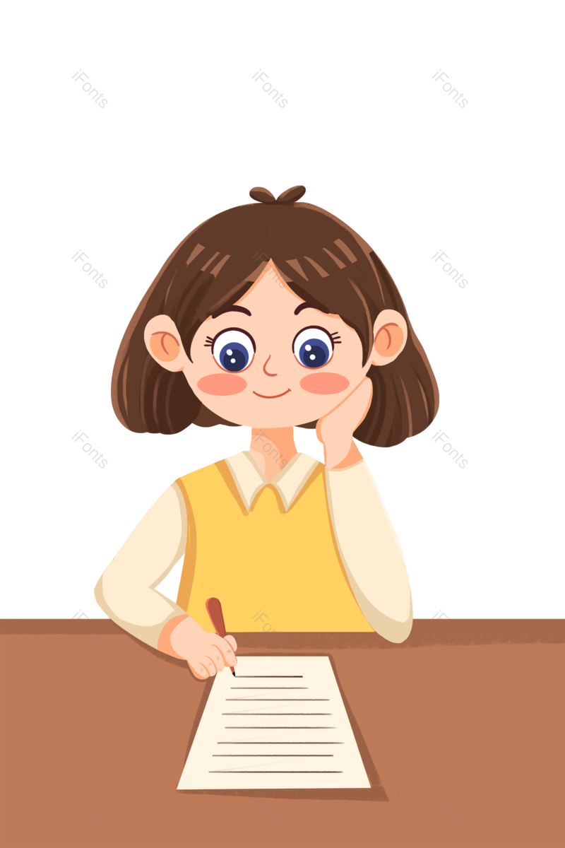 卡通图片,学习元素,思考PNG,办公免抠素材